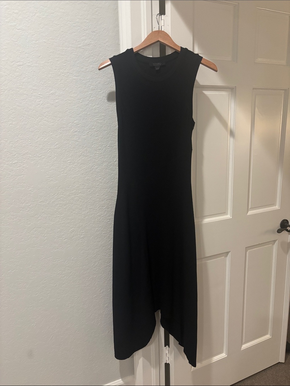 AllSaints Black Asymmetric Hem Sleeveless Dress